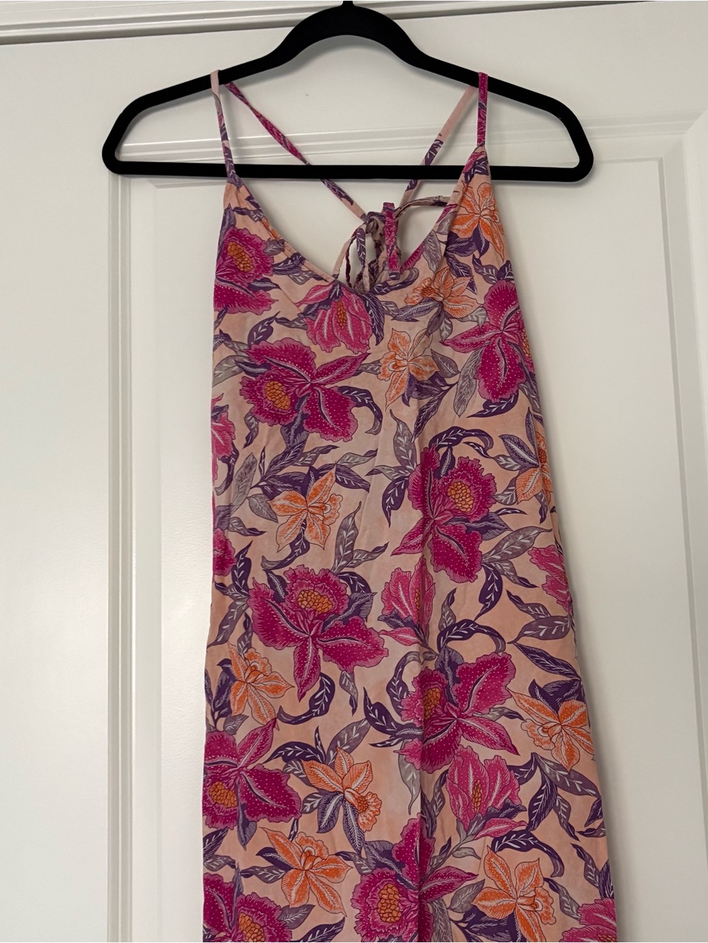 Old Navy Women’s Pink Floral Slip Sleeveless Midi Dress - Picture 7 of 9